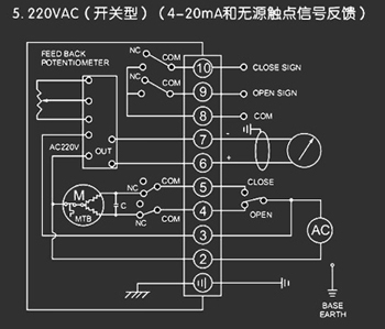220VAC開關(guān)型<a href='http://m.jxeptri.com.cn/Product/diefa/diandongdiefa/' target='_blank'>電動(dòng)<a href='http://m.jxeptri.com.cn/Product/diefa/' target='_blank'>蝶閥</a></a>接線圖
